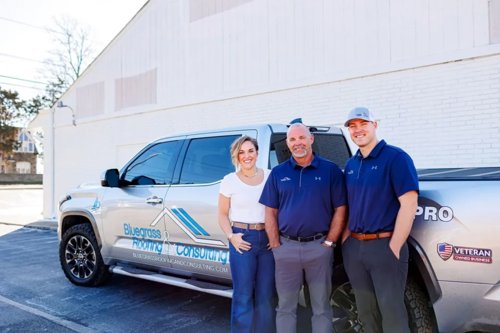Family Portrait for Bluegrass along their work truck