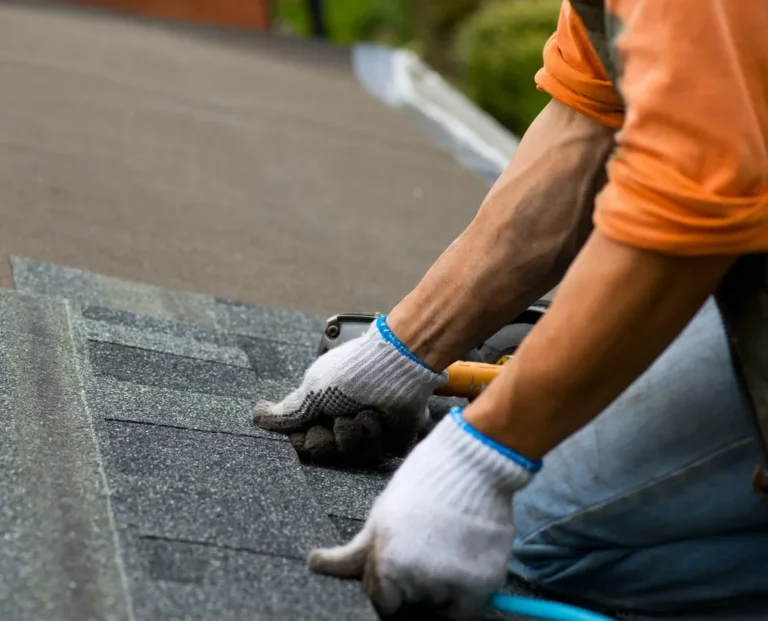 Roofing Shingles being placed on roof